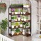 Costway Corner Bookshelf 5-Tier L-Shaped Bookcase 71" Tall Etagere Bookshelf with Metal Frame Brown/Gray